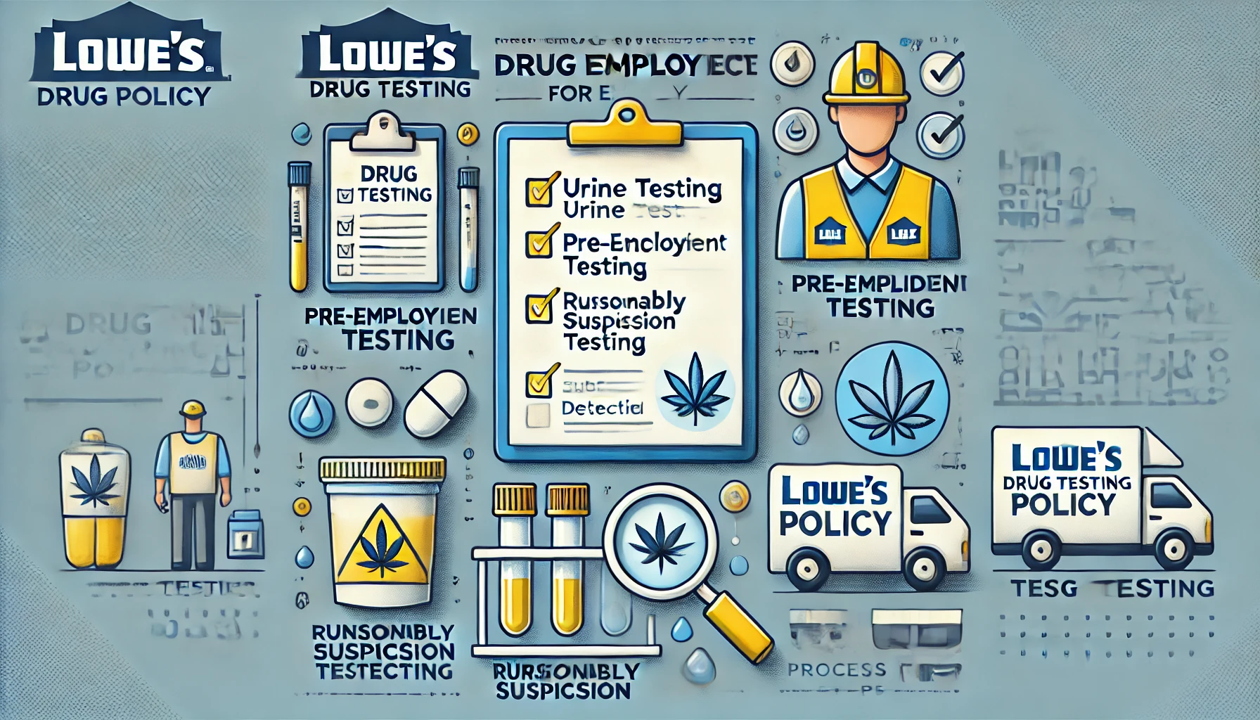 Lowe’s drug testing policy infographic showing pre-employment